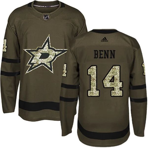 Herren Dallas Stars Eishockey Trikot Jamie Benn 14 Camo Grün Authentic